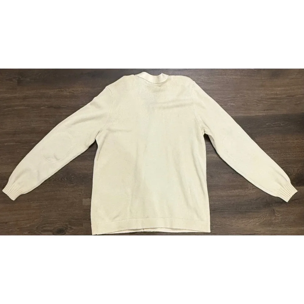 Polo Ralph Lauren Cardigan Mens Large Cream Cotton Blend NWT